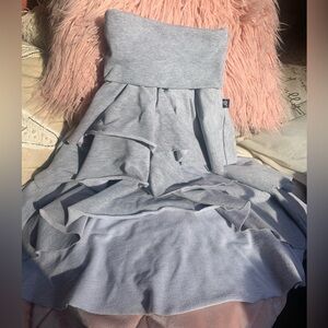 Y2K sweatshirt asymmetrical layered skirt